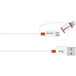 👉 Skross iPod/iPhone/iPad Pro/iPad USB-kabel [1x USB - 1x Micro-USB-stekker, Apple dock-stekker Lightning] 1.00 m Wit