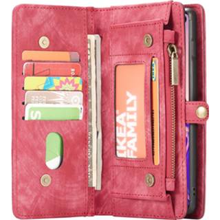 👉 Portemonnee rood kunstleer unicolor unisex Luxe Lederen 2 in 1 Booktype voor de Samsung Galaxy S10 - 8720007185310