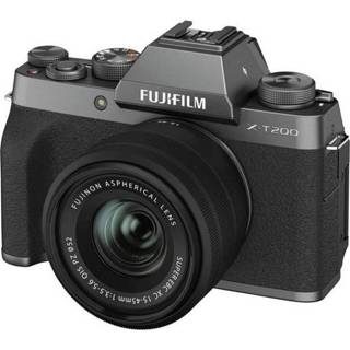 👉 Digitale camera zilver Fujifilm X-T200 + XC15 24.2 Mpix Dark silver 4K Video, Bluetooth, Full-HD video-opname, Flitsschoen, WiFi 4547410425079