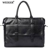 Business tas PU leather WEIXIER Bag Men's Vintage ShoulderCrossbody tote Handbag Laptop Fashion Luxury shoulder