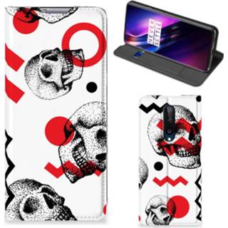 👉 Rood Mobiel BookCase OnePlus 8 Skull Red 8720215887815