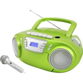 👉 Microfoon groen Soundmaster SCD5800GR Radio/CD-speler FM FM, USB, Cassette, Radio-opname Incl. 4005425010012