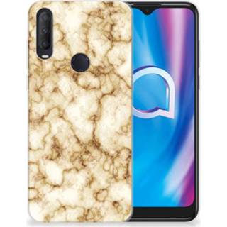 👉 Siliconen hoesje marmer goud Alcatel 1S (2020) TPU 8720215035698