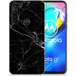 👉 Siliconen hoesje zwart marmer Motorola Moto G8 Power TPU - Origineel Cadeau Vader 8720215359701