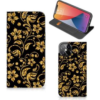 👉 Gouden IPhone 12 Pro Max Smart Cover Bloemen 8720215445091