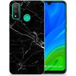 👉 Siliconen hoesje zwart marmer Huawei P Smart 2020 TPU - Origineel Cadeau Vader 8720215708288
