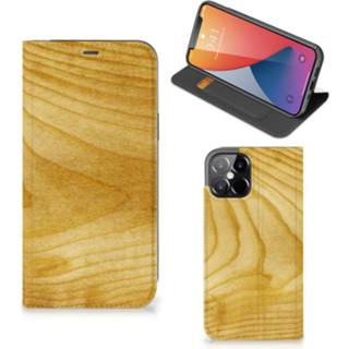 👉 Portemonnee hout IPhone 12 Pro Max Book Wallet Case Licht 8720215825213