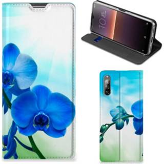 👉 Orchidee blauw Sony Xperia L4 Smart Cover - Cadeau voor je Moeder 8720215761504
