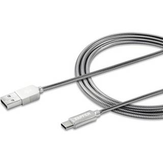 👉 Zilver Tapfer USB 2.0 Aansluitkabel [1x USB-A stekker - 1x USB-C stekker] 1.2 m 4897048577115