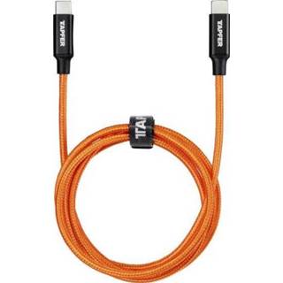 👉 Oranje Tapfer USB 2.0 Aansluitkabel [1x - 1x USB-C stekker] 1.2 m 4897048577153