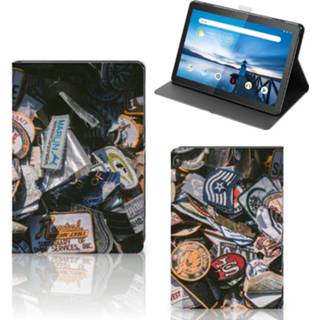👉 Tablethoes Lenovo Tablet M10 Hoesje met foto Badges 8720215745726