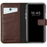 👉 Unisex unicolor bruin leer Echt Lederen Booktype voor de iPhone 12 6.1 inch - 8719295415353