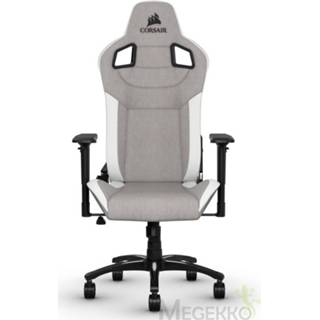👉 Gamestoel grijs wit Corsair T3 RUSH, Fabric Gaming Chair, Gray/White 840006616832