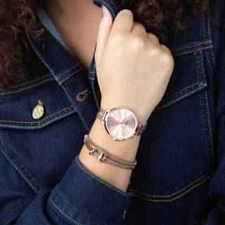 👉 Horloge rose staal wit Donna Mae met kleurige mesh band 8719802083464