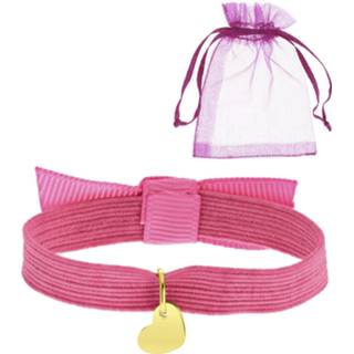 👉 Hanger magenta staal GeenKleur kinderen Fuchsia kinderrekarmband met hartje 8719802197970