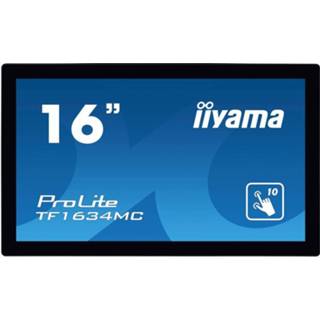 👉 Touchscreen monitor Iiyama Prolite TF1634MC-B6X Energielabel: B (A+++ - D) 39.6 cm (15.6 inch) 1366 x 768 pix 16:9 8 ms VGA, HDMI, DisplayPort TN LED 4948570116829