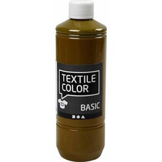 👉 Textiel verf kunststof bruin One Size Creotime textielverf Basic 500ml olijfbruin 5707167920633