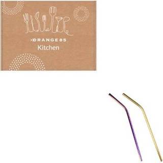 👉 Goud One Size GeenKleur Orange85 Rietjes en Regenboog 2 stuks 8720289420789