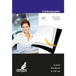 Carbon papier GeenKleur One Size wit Carbonpapier Kangaro A4 21x29,7cm 10 vel 8712127056335