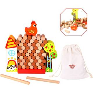 👉 Stapeltoren bruin hout One Size Tooky Toy junior 31 x 6 17 cm 67-delig 6970090046964