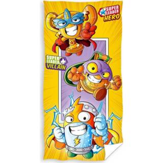 👉 Badhanddoek geel katoen One Size jongens Carbotex SuperZings 70 x 140 cm 5902689443299