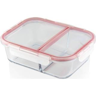 👉 Vershouddoos rood One Size GeenKleur Mehrzer - en ovenschaal 1300ml rechthoekig met vakverdeling Bake-en-Lock 3858893160229