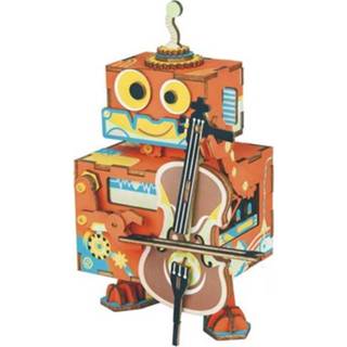 👉 Bouwpakket hout One Size meerkleurig Robotime muziekdoos Performer junior 88-delig 6946785122138