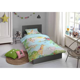 👉 Dekbedovertrek katoen multi Good Morning 140x200/220cm Bambini - aqua 8717285177670