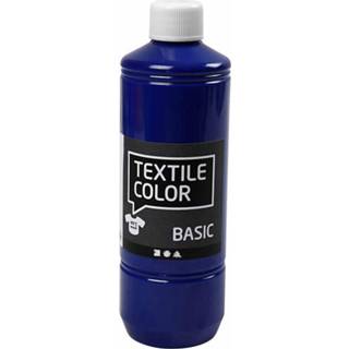 👉 Textiel verf kunststof blauw One Size Creotime textielverf Basic 500ml 5707167920497