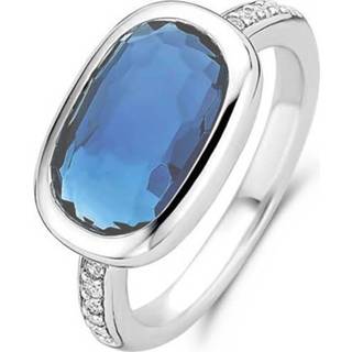 👉 Zirconia zilver 54 One Size blauw TI SENTO-Milano 12139DB Ring zilver/zirconia 13 x 8 mm Maat 8717828215630