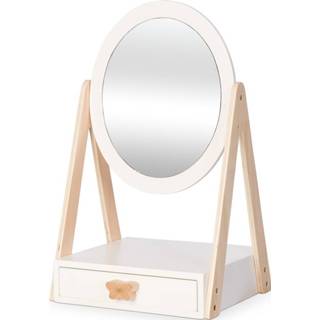 👉 Tafel spiegel hout houten wit One Size ByAstrup tafelspiegel met lade 40 cm 5706798841928