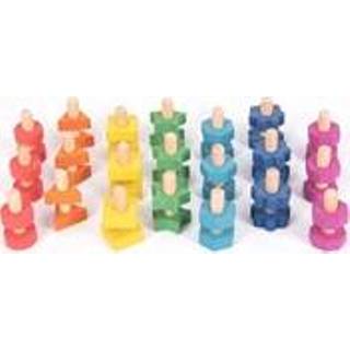 👉 Stuks sorteren TickiT Rainbow Wooden Nuts & Bolts 5060138829589