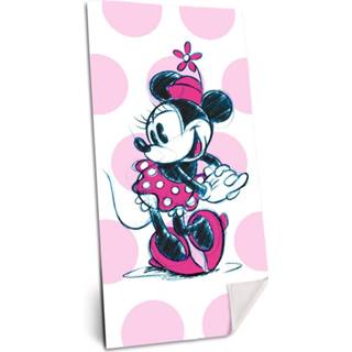 👉 Strandlaken roze wit katoen One Size Disney Minnie Mouse 150 x 75 cm roze/wit 8435507829854