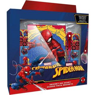 👉 Rood blauw papier kunststof One Size Marvel dagboekset Spider-Man 21 cm rood/blauw 3-delig 8435333891896
