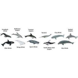 👉 Kunststof One Size grijs Safari speelfigurenset Whales & Dolphins junior 11-delig 95866694708