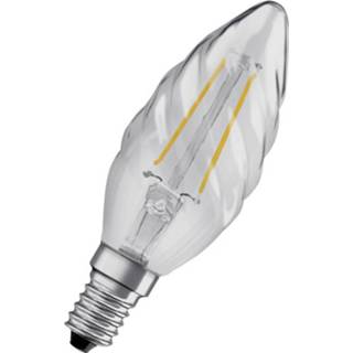 👉 Energielabel OSRAM LED A++ (A++ - E) E14 Gedraaide kaars 2.5 W = 25 Warmwit (Ø x l) 35 mm 100 1 stuk(s) 4058075436565