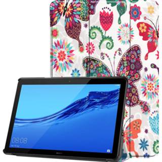 👉 Kunstleer vlinders stand flip hoes meerdere kleuren 3-Vouw sleepcover - Huawei MediaPad T5 10 9145425534288