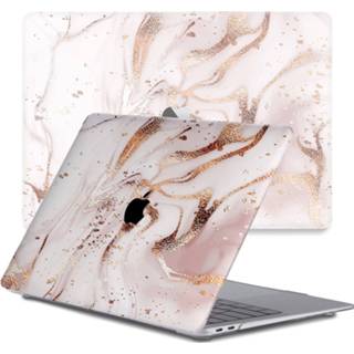 👉 Coverhoes kunststof Marble Vera hardcase hoes goud Lunso - cover MacBook Pro 13 inch (2020) 9145425533182