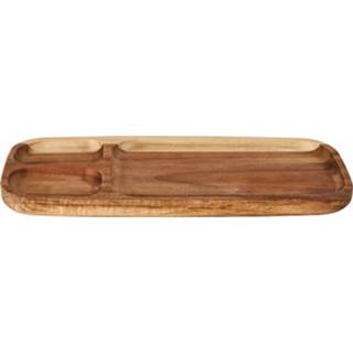 👉 Hout naturel 3-vaks acacia tray - 32.5x13.5x2 cm 8716963091888