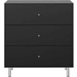 👉 Ladekast zwart MDF Maga 3 lades - Leen Bakker 5707252078492