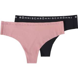 Röhnisch slipjes Siena nylon dames zwart/roze 2 pack maat XS