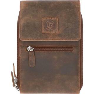 👉 Schoudertas bruin leather leer unisex nederlands overslag Design Riemtasje / Schoudertasje Portemonnee Hunter 8720039631175