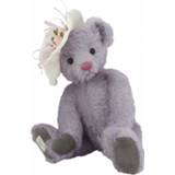 👉 Knuffel grijs pluche meisjes baby beren violet Clemens teddybeer Chloe 35 cm grijs/voilet 4002053073419