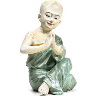 👉 Monniken beeld groen polyresin Yoga Monnik Beeldje Namaste 8720088294154