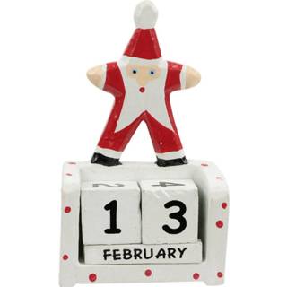 👉 Kalender houten hout Kerstman (12 x 8 cm) 8717506133881