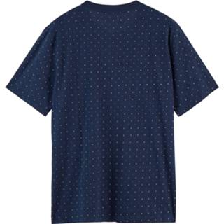👉 S blauw t-shirts men Classic jersey crewneck tee with mini print blue 8719029261768