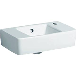 Fontein Renova Plan wit Geberit 40 cm kraangat rechts met overloop KeraTect, 4022009273694