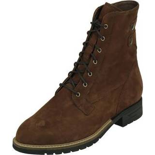 👉 Veterboots nubuck whisky vrouwen Durea comfort trendy Halfhoge Dames veterboot, met rits