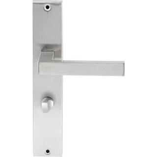 👉 Deurkruk rvs geborsteld Phoenix op rechthoekig langschild WC63mm met 8mm stift