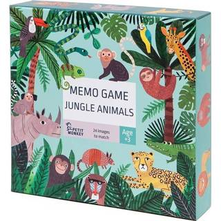 👉 Petit Monkey Memo Game Jungle animals 48 stks / 3jr+ 8719244223534